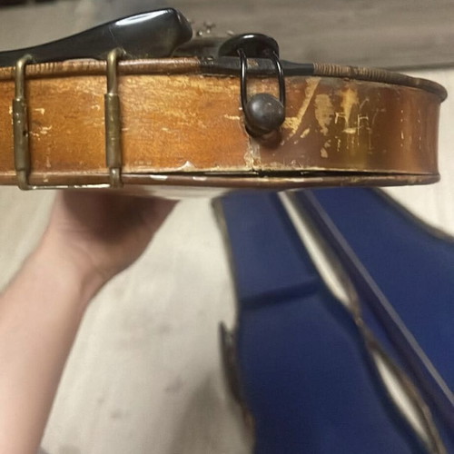Old professional violin with bow