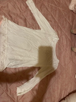 Guess blouse for girls 6-7 years like new, white with pink lace