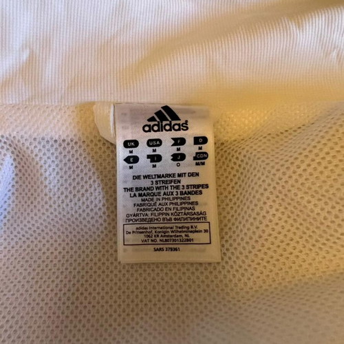 Adidas training jacket new, size Medium, white