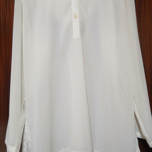 Pop Mari women's off-white striped shirt tunic, size M-L