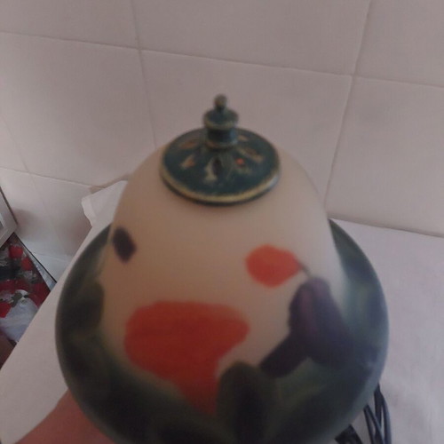 Touch lamp made of opaline hand-painted, new