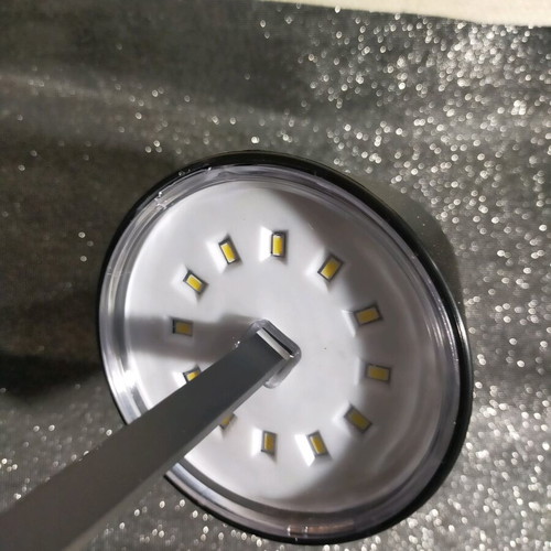 Table lamp black LED used, 30 cm, working