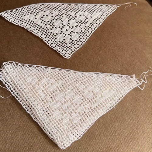 Handmade lace set, 6 pieces, 15x15 cm, like new