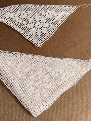 Handmade lace set, 6 pieces, 15x15 cm, like new