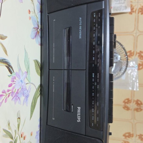 Philips AW 7324 double cassette player with radio