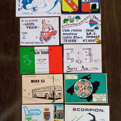 Κάρτες QSL μεταχειρισμένες, πακέτο 10 από ραδιοερασιτέχνες CB