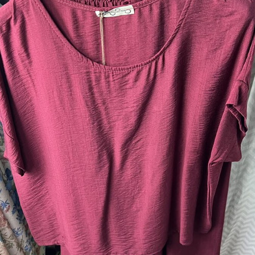 Two women's sets beige and red, like new, airy design