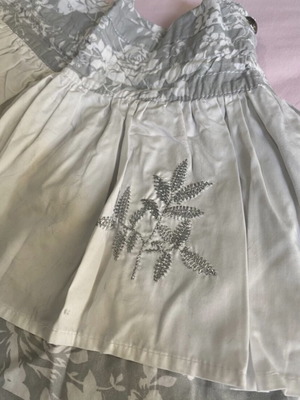 Alouette girls' skirt like new, white and gray, sizes 116-122 cm