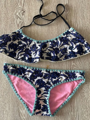 Floral Bikini Set with Ruffles Like New, Size 38