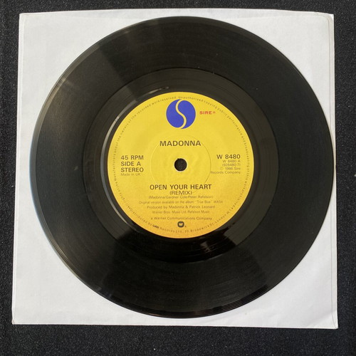 Madonna Lucky Star Open Your Heart 7" vinyl record used, pop