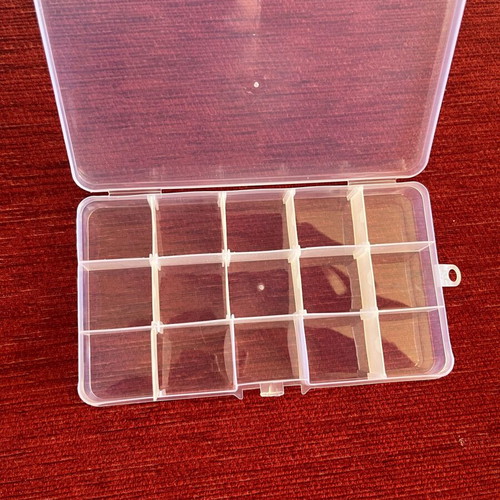 Jewelry storage box new with 15 compartments transparent