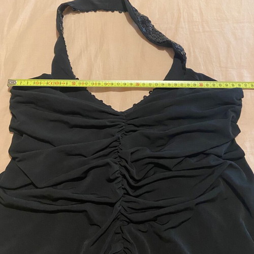 Black top blouse size S with sequins and gathers like new