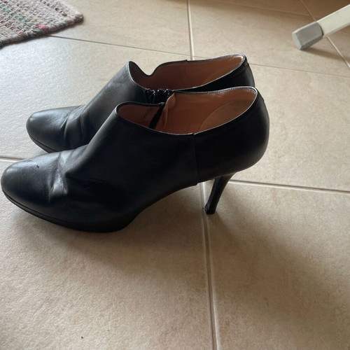 CafeNoir ankle boots used, black, real leather