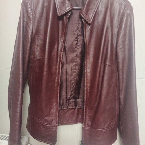 Leather jacket made in Italy like new, burgundy