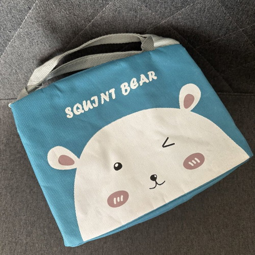Lunch bag new, light blue with animal design and thermal insulation