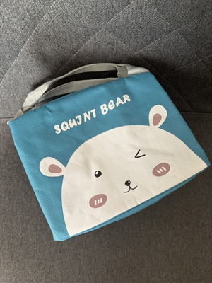 Lunch bag new, light blue with animal design and thermal insulation
