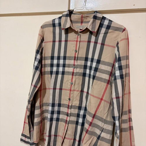 Burberry Brit Nova Check Long-Sleeve Shirt like new, beige and brown