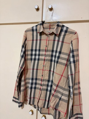 Burberry Brit Nova Check Long-Sleeve Shirt like new, beige and brown