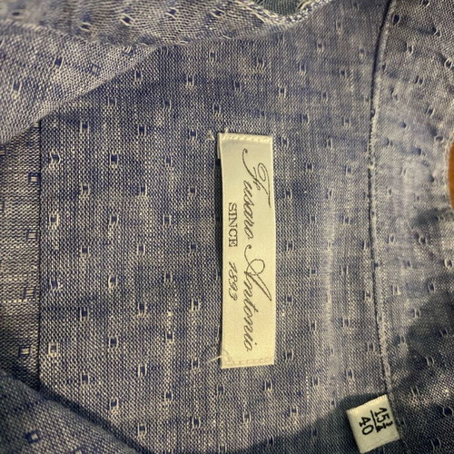 Fusaro Antonio 100% linen shirt with mandarin collar, like new