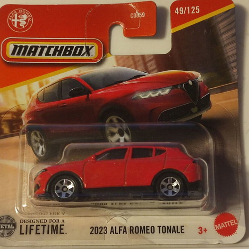 Alfa Romeo Tonale new 2023 model, red toy car