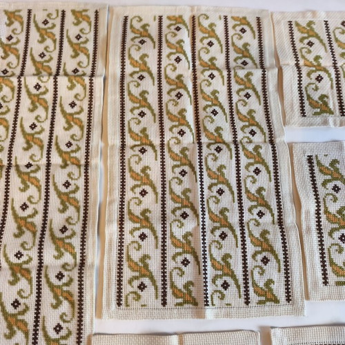 Vintage handmade set of 6 embroidered table linens