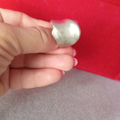 Silver 925 matte ring new, large