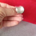 Silver 925 matte ring new, large