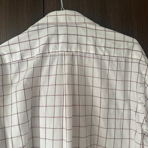 Strellson men's shirt M white with burgundy stripes like new