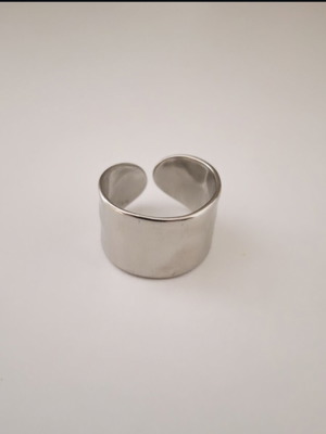 Steel Adjustable Ring Silver Color New