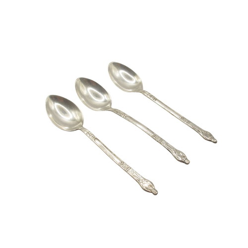Vintage EPNS Silver Plated Spoon Set of 3 with Monk Handles England 1930–1940