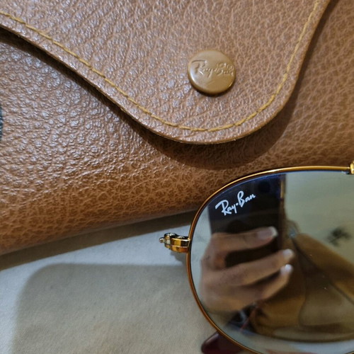 Ray Ban aviator sunglasses used, bronze copper metal frame