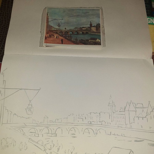 Vintage painting block book with 10 cards new