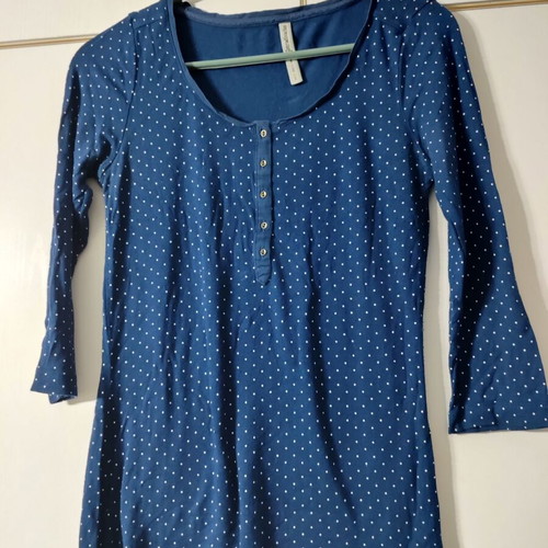 Stradivarius blouse used small blue with white dots