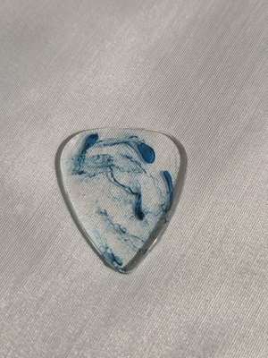 Handmade guitar pick from blue resin glass new