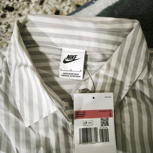 Nike sportswear Chill poplin set pants and shirt new size L white beige