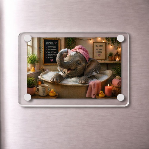 Acrylic Self Care Elephant fridge magnet new