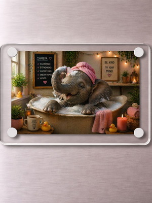 Acrylic Self Care Elephant fridge magnet new