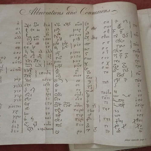 Greek Grammar Book 1814 used, foldable chart, English text