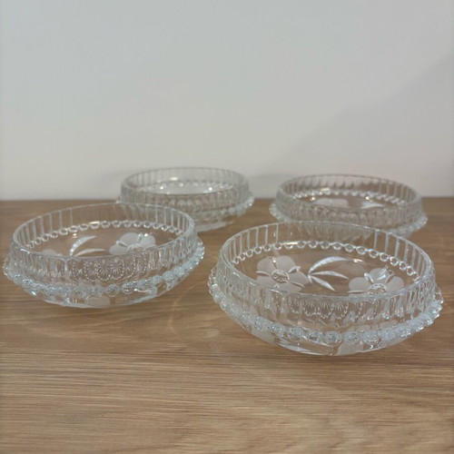 Crystal bowls set of 4, new, 11.5x4 cm
