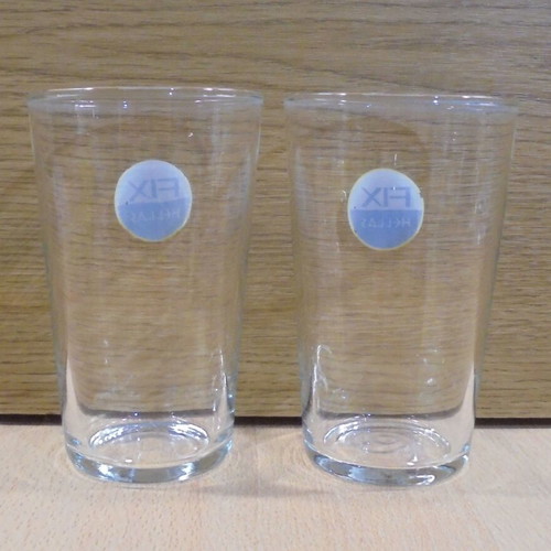 Fix Hellas beer set of two old promotional glasses 250ml used