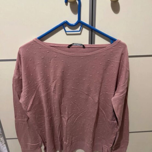 Stradivarius blouse pink thin long-sleeve like new, size L