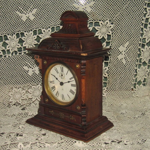 Junghans antique mantel clock with alarm used, circa 1900