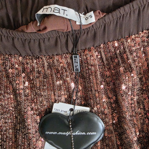 Mat sequin pants new, one size, brown