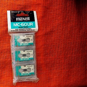 Κασέτες για δημοσιογραφικό κασσετόφωνο Microcassette Maxell Pack of 3MC-60UR Normal Position.