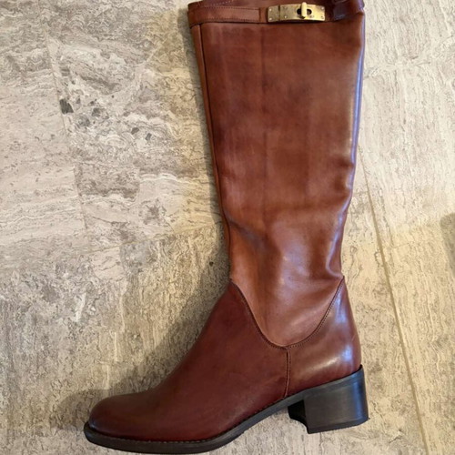 Leather boots, size 38, brown, Italian, Gianna Kazakou