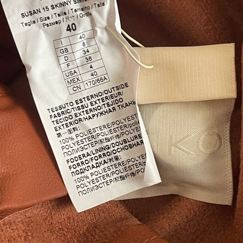 Pinko pants new, faux leather, brown, size small