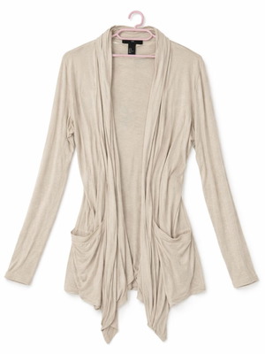 H&M women's cardigan used, beige, size M