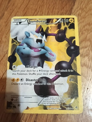 Pokémon Thundurus card used in very good condition