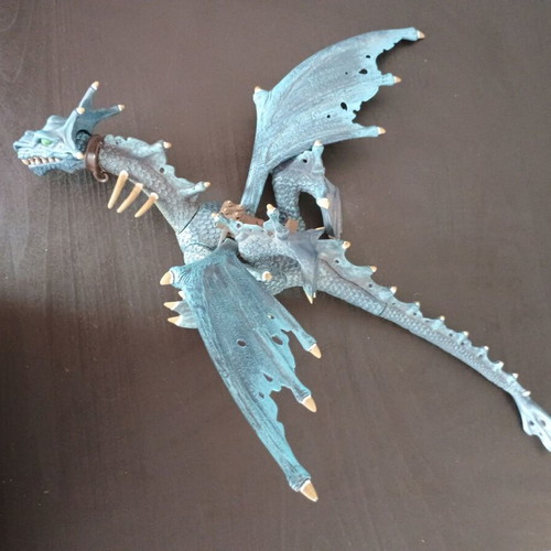 Large blue dinosaur toy figure