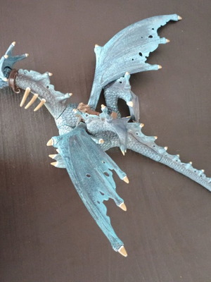 Large blue dinosaur toy figure